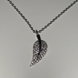 Crystal feather necklace